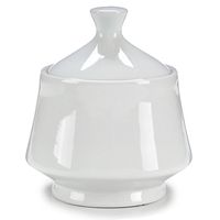 Suikerpot met deksel - wit - 400 ml - porselein - 10 x 10 x 11 cm