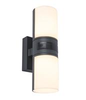 Buitenlamp met sensor 180 graden 'Cyra' zwart 245mm IP54 3000k