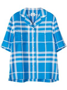 Burberry chemise en soie à carreaux - Bleu