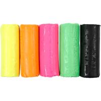 Creativ Company Boetseerklei, h: 9,5 cm, neon kleuren, 5x80 gr/ 1 emmer