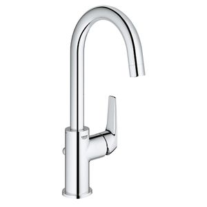 Grohe QuickFix Start Flow draaibare wastafelkraan met trekwaste chroom