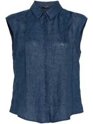 Emporio Armani chemise en chambray à plis - Bleu