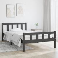 Bedframe massief hout grijs 100x200 cm - thumbnail
