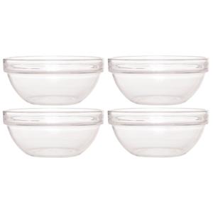 Luminarc glazen schaal/kom - 4x - Dia 23 cm - Sla/salade serveren - Schalen/kommen van glas