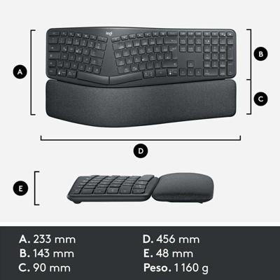 Toetsenbord Logitech 920-010105 Zwart Grijs Grafiet Qwerty Spaans