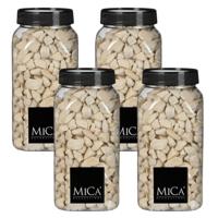 Mica Decorations decoratie steentjes - 4x - creme wit - 1 kilo - 650ml - hobby steentjes
