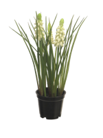 Muscari x3 with black pot cream 23 cm kunstbloem - Nova nature