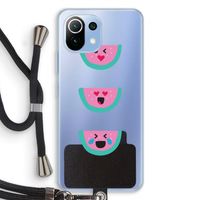 Smiley watermeloen: Xiaomi Mi 11 Lite Transparant Hoesje met koord