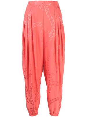 Stella McCartney pantalon fuselé à design plissé - Rose