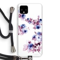 Waterverf bloemen: Pixel 4 XL Transparant Hoesje met koord