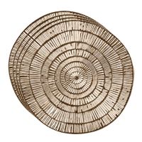 Set van 4x stuks ronde Placemats metallic goud look diameter 38 cm - thumbnail