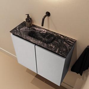 Toiletmeubel Mondiaz Ture Dlux | 60 cm | Meubelkleur Plata | Eden wastafel Lava Midden | Zonder kraangat