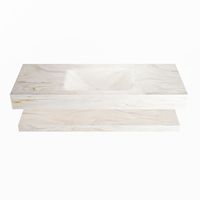 MONDIAZ ALAN-DLUX 120cm planchet Ostra. Vrijhangende wastafel CLOUD midden 1 kraangat, kleur Ostra.