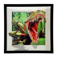 Decopatent® 3D Dinosaurus Schilderij - Wanddecoratie - Dino -