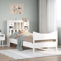 Bedframe zonder matras massief grenenhout wit 90x200 cm