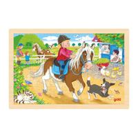 Goki houten legpuzzel ponyboerderij, 24st.