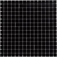 Tegelsample: The Mosaic Factory Amsterdam vierkante glasmozaïek tegels 32x32 super zwart