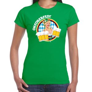 Oktoberfest verkleed t-shirt voor dames - Duitsland/duits bierfeest kostuum/kleding - groen