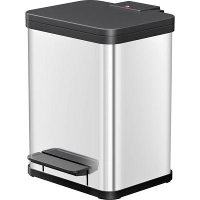 Hailo Öko duo plus M 6222000 Afvalbak 18 l RVS (b x h x d) 320 x 430 x 330 mm RVS Met voetpedaal 1 stuk(s)