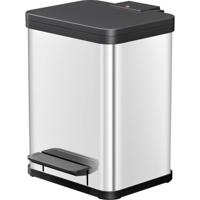 Hailo Öko duo plus M 6222000 Afvalbak 18 l RVS (b x h x d) 320 x 430 x 330 mm RVS Met voetpedaal 1 stuk(s)