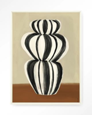 Urban Cotton Wandkleed 'Vivid Vase 03' 80 x 110cm in Floating Frame - off white