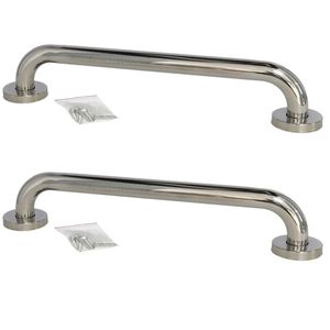 2x stuks badkamer/douche wand handgreep rvs metaal zilver 42 cm