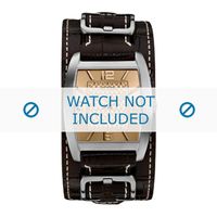 Guess horlogeband W0186G2 Croco leder Bruin 24mm + wit stiksel - thumbnail