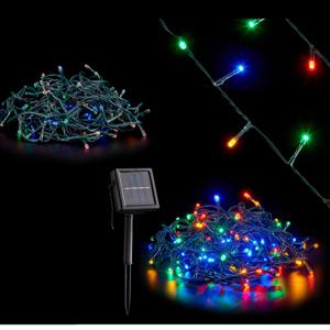 Kerstverlichting - 200 leds - gekleurd - 10 m - solar lichtsnoer - kerstversiering