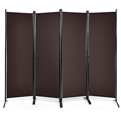 Metalen Kamerscherm 220 x 173 cm Opvouwbare Binnenwand met Stabiele Voeten Binnenwand Panelen voor Thuis en Kantoor (Bruin)