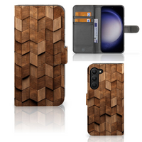 Book Style Case voor Samsung Galaxy S23 Plus Wooden Cubes