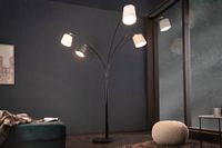 Design booglamp LEVELS 205cm zwartgrijs 5 linnen tinten vloerlamp - 36398 - thumbnail