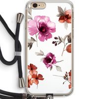 Geschilderde bloemen: iPhone 6 PLUS / 6S PLUS Transparant Hoesje met koord