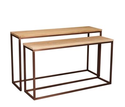 Zoah Koper Mango Hout Rechthoekige Bijzettafel SV2