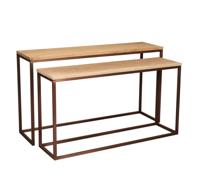 Zoah Koper Mango Hout Rechthoekige Bijzettafel SV2