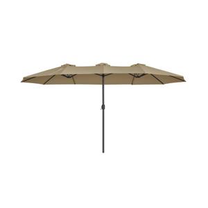 Extra grote parasol met zwengel, Taupe