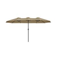 Extra grote parasol met zwengel, Taupe