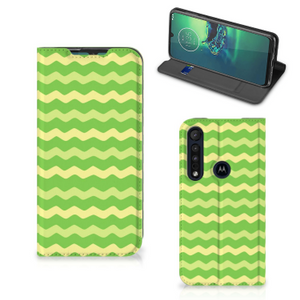 Motorola G8 Plus Hoesje met Magneet Waves Green