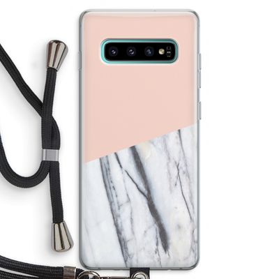 A touch of peach: Samsung Galaxy S10 Plus Transparant Hoesje met koord