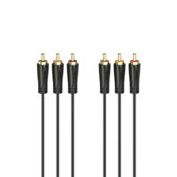 Hama Audio-/videokabel 3 Cinch-stekkers - 3 Cinch-stekkers Verguld 1,5 M