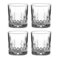 LAV whisky/water/drinkglazen Odin - gedecoreerd glas - 4x stuks - 330 ml   -
