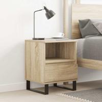 Nachtkastje 40x35x50 cm bewerkt hout sonoma eikenkleurig