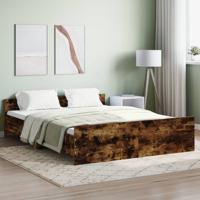Bedframe met hoofd- en voeteneinde gerookt eiken 160x200 cm