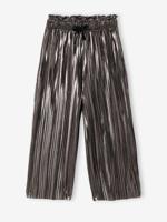 Geplooide broek met wijde pijpen voor meisjes zilver
