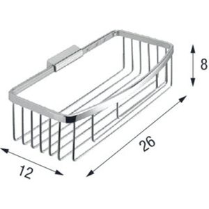 Novellini Korf H8xB26xD12cm rechthoek Metaal Chroom R90CESTE0F