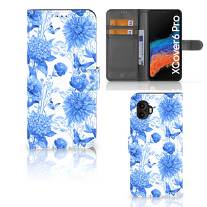 Hoesje voor Samsung Galaxy Xcover 6 Pro Flowers Blue