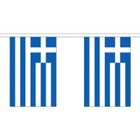 2x Polyester vlaggenlijn van Griekenland 3 meter   -