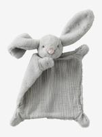 Knuffel konijn van twee materialen, personaliseerbaar groen