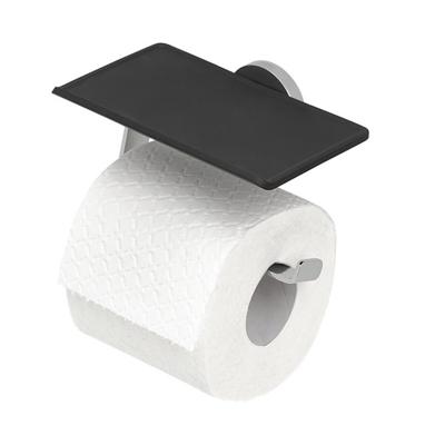 Toiletrolhouder Tiger Noon Met Planchet Zwart Chroom