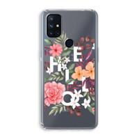 Hello in flowers: OnePlus Nord N10 5G Transparant Hoesje - thumbnail