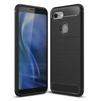 Geborsteld textuur koolstofvezel schokbestendige TPU Case voor Google Pixel 3 (zwart)